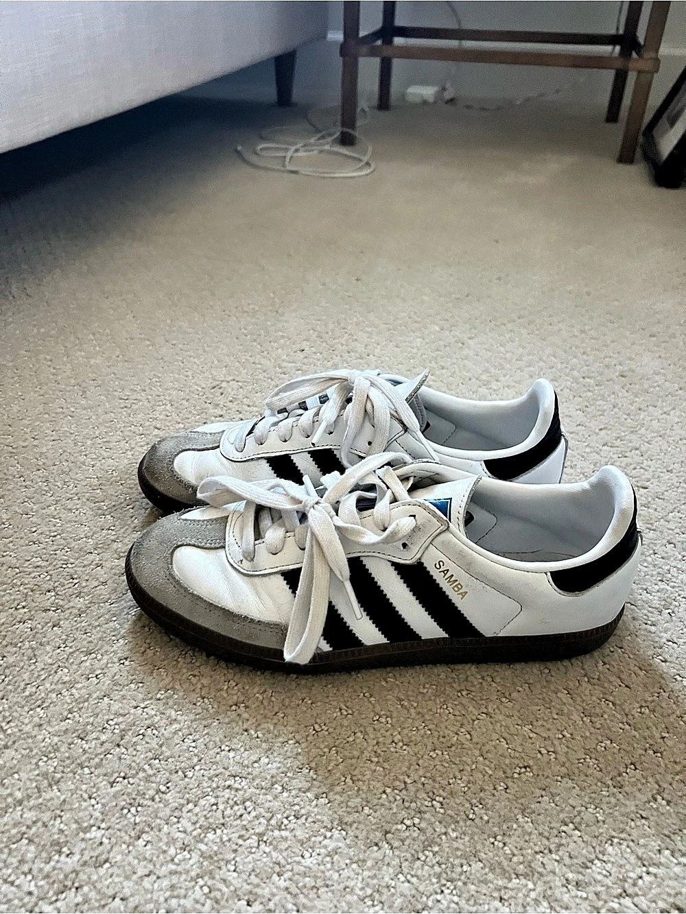 Adidas Samba Sneakers in White & Black
